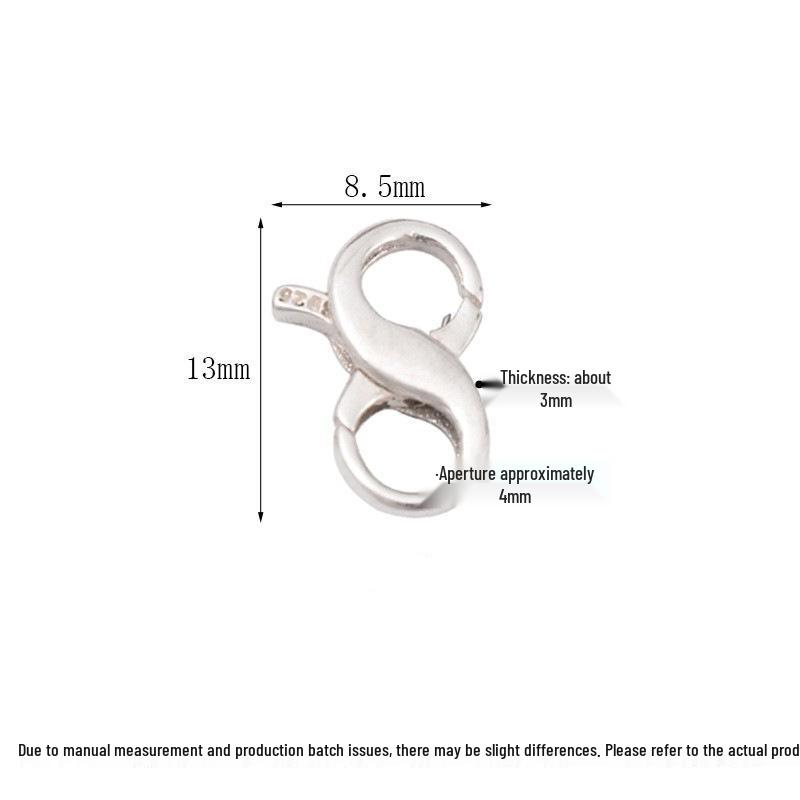 S925 Sterling Silver Figure Eight Buckle Spring Bracelet/Necklace Connector