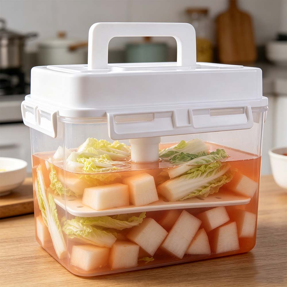 5 L Kimchi Container Transparent Ferment Storage Container Portable Pickle Jar  Camping Picnic