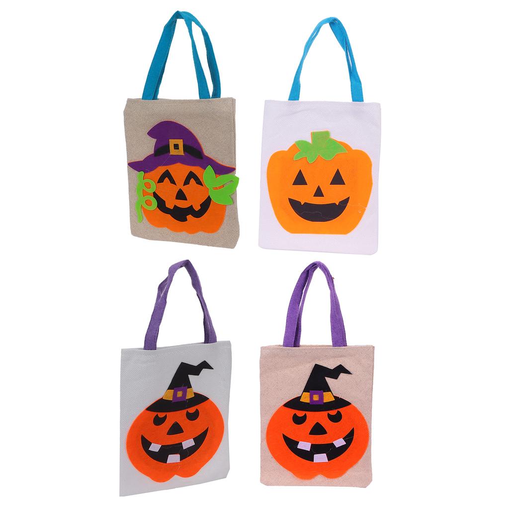 Tote Bag Linen Cute Vivid Storage Sack for Halloween Decoration Party Show Dress Up