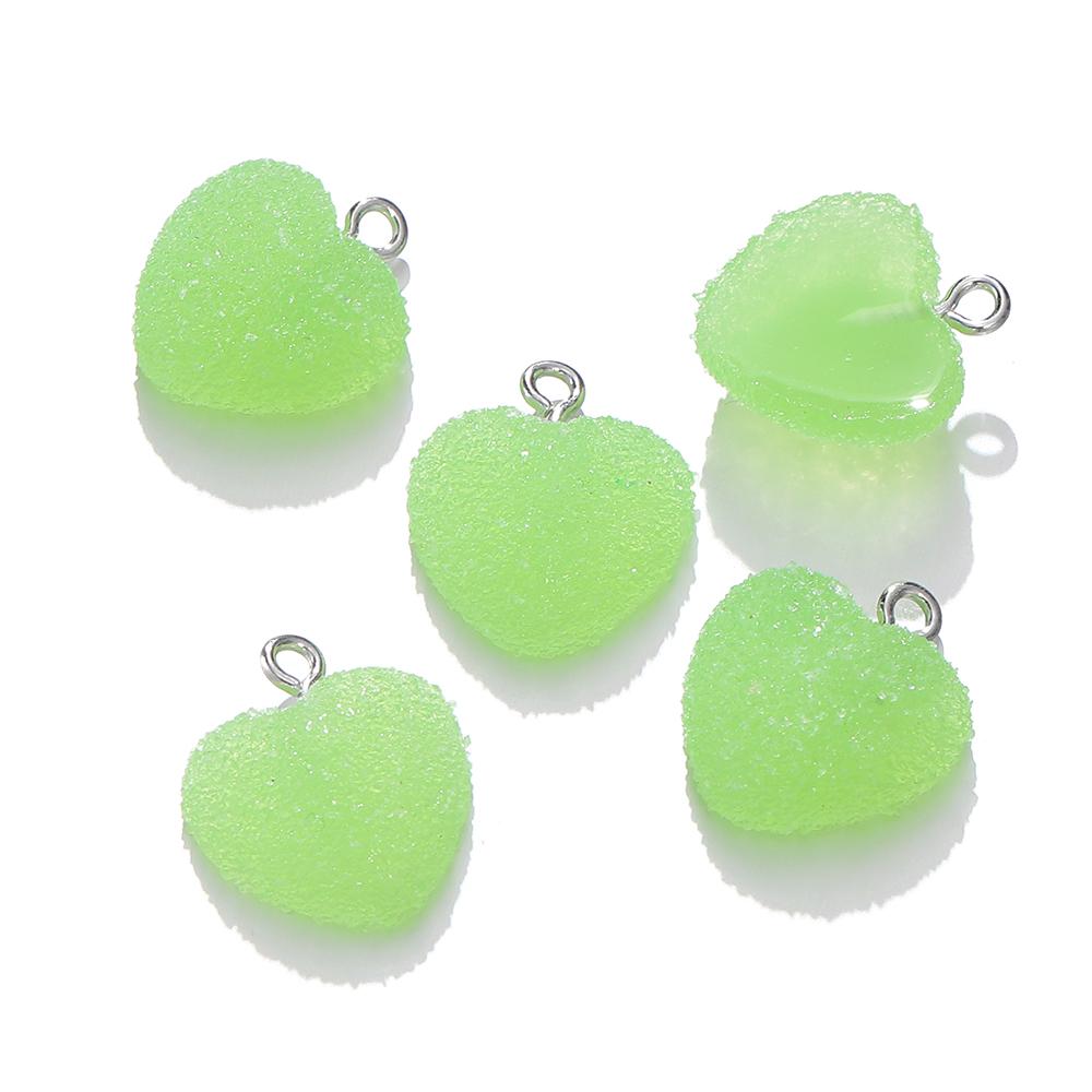 10pcs/lot Colorful Heart Shape Soft Candy Cute Charms Pendants For DIY Earrings Necklace Jewelry Accessories Findings