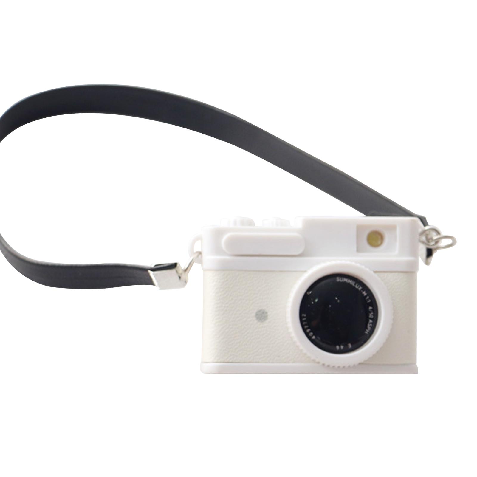 

1:12 кукольных мини-винтажных камер с поясом, модель DIY, брелок, подвеска для детей и взрослых, товары для вечеринок своими руками белый