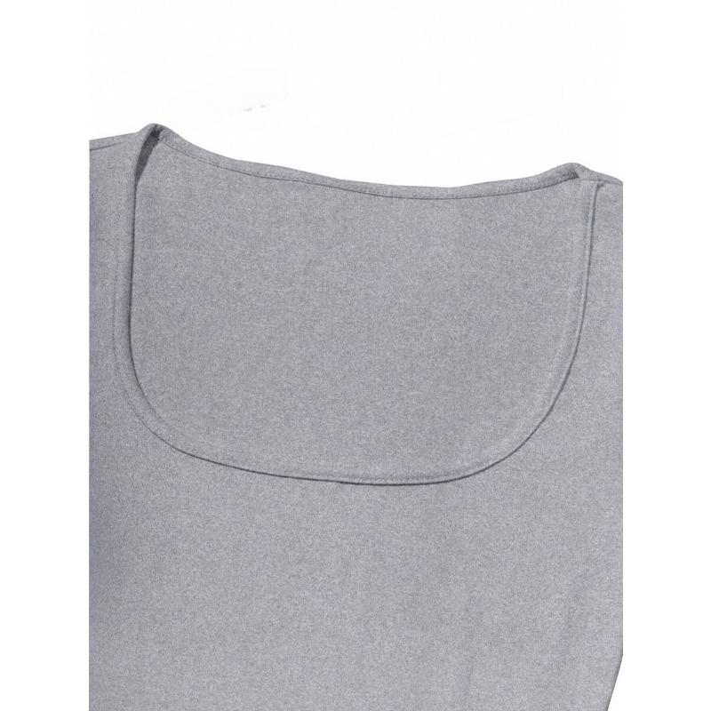 YYFS Women's Fashion Casual Spring Fall Solid Color Print Long Sleeve Square Collar Blouses & Shirts