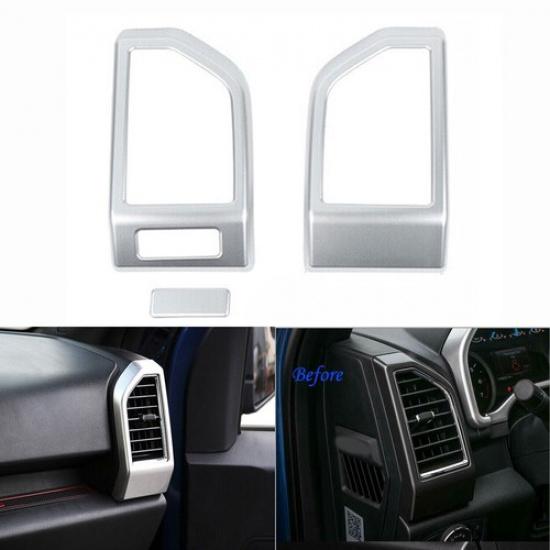 2x Dashboard Side Air Condition Vent Outlet Decor Cover Trim For Ford F150 2015+