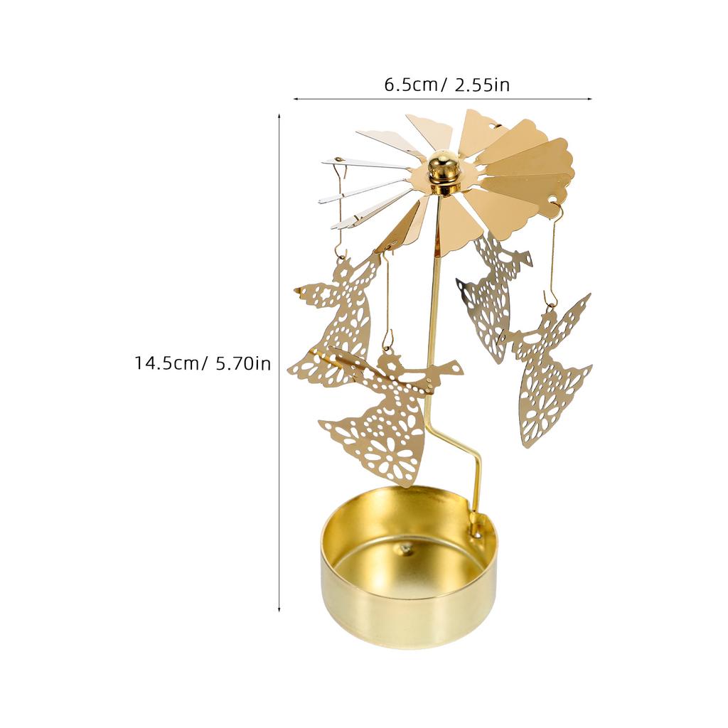 Rotating Holder Iron Tea Light Stand with Spinning Base for Christmas Valentine's Day Party Home Decor Decoration