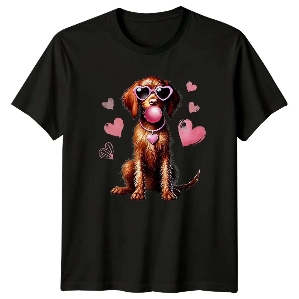 Dog Hearts Bubblegum Animals Dogs Graphic Tee Unisex Men Women Valentines Day XXXXL