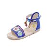 New Girls' Sandals Summer New Versatile Ethnic Style Princess Shoes, Big Children's Tassel Soft Sole Student Roman Shoes Flat