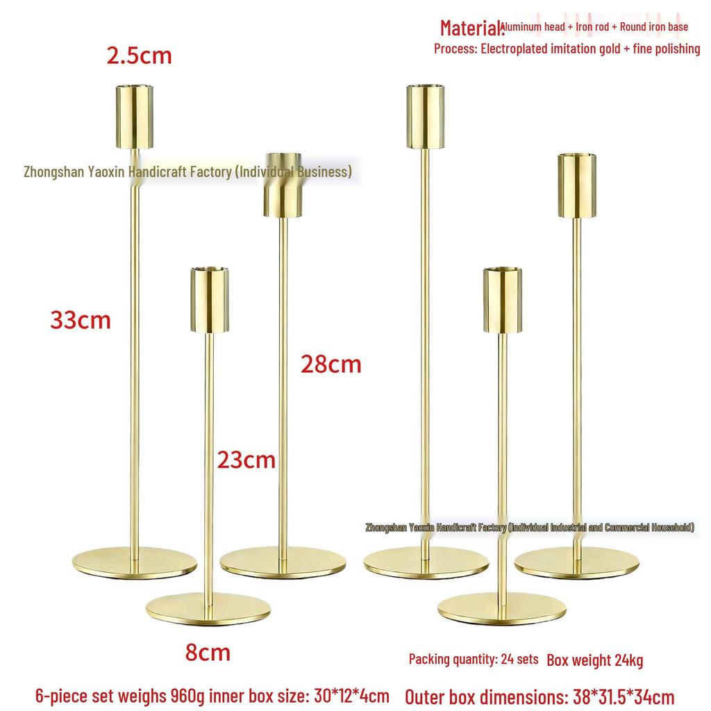 European Style Nordic Metal Candle Holder for Parties and Hotels