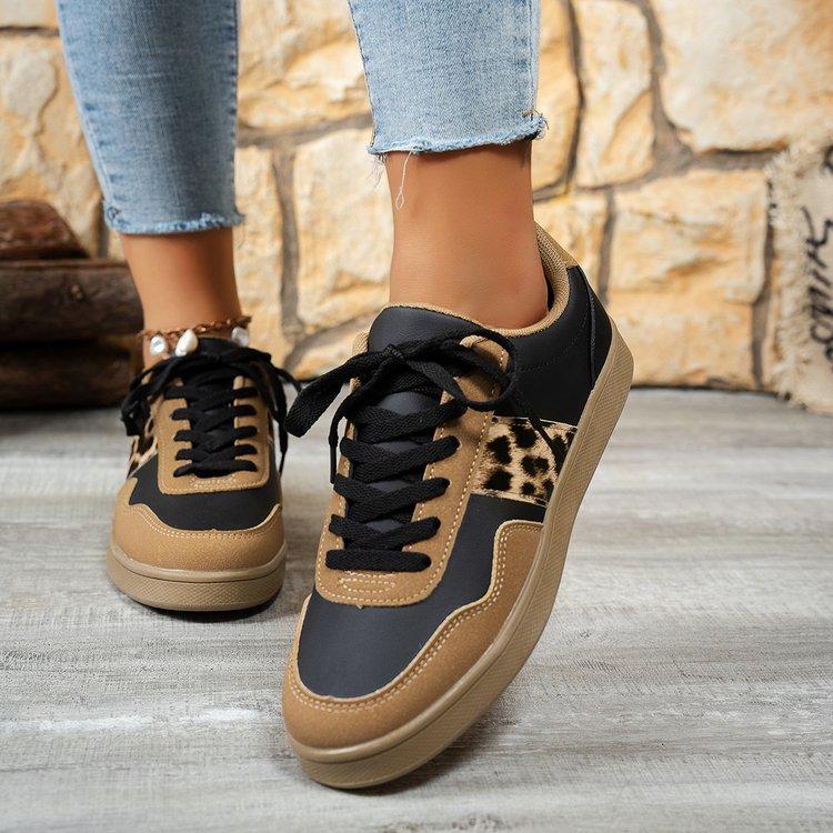Large size Dexun shoes, new round head versatile lace-up flat white shoes, low-top sports board shoes