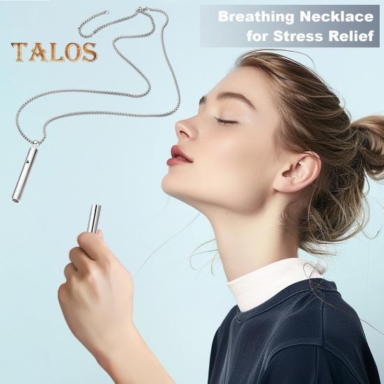 Anxiety Relief Breathing Necklace Stress Reduction Tool Calm Relaxation Meditation Aid Inner Peace Breathing Pendant for Women Men Teens