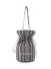 Gauze Piping Ribbon Drawstring Bag PWGB261647 NVY Free Size Women's