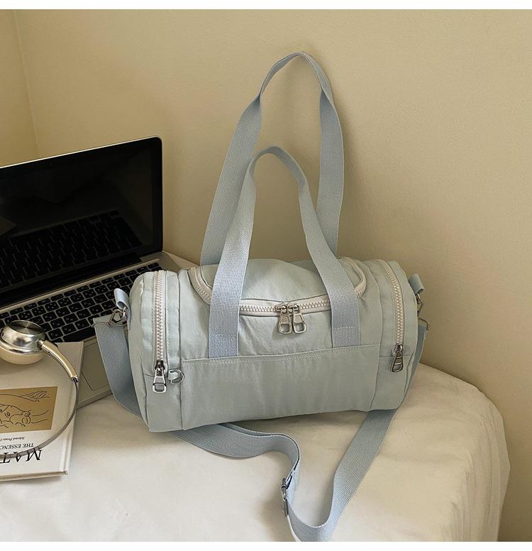 

Large capacity canvas bag 2025 new fashion sports fitness bag travel bag casual versatile one-shoulder crossbody bag for women синий
