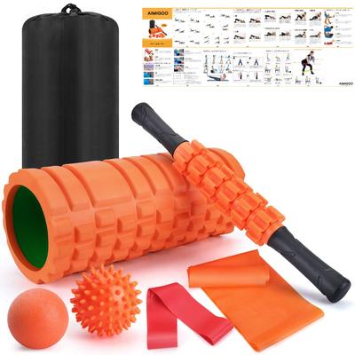 Rondofy Foam Myofascial Stretching Yoga Trigger Massage 7 Piece Fascia Roller Fitness Training Stress Muscle Pain Japanese Instruction Storage Bag