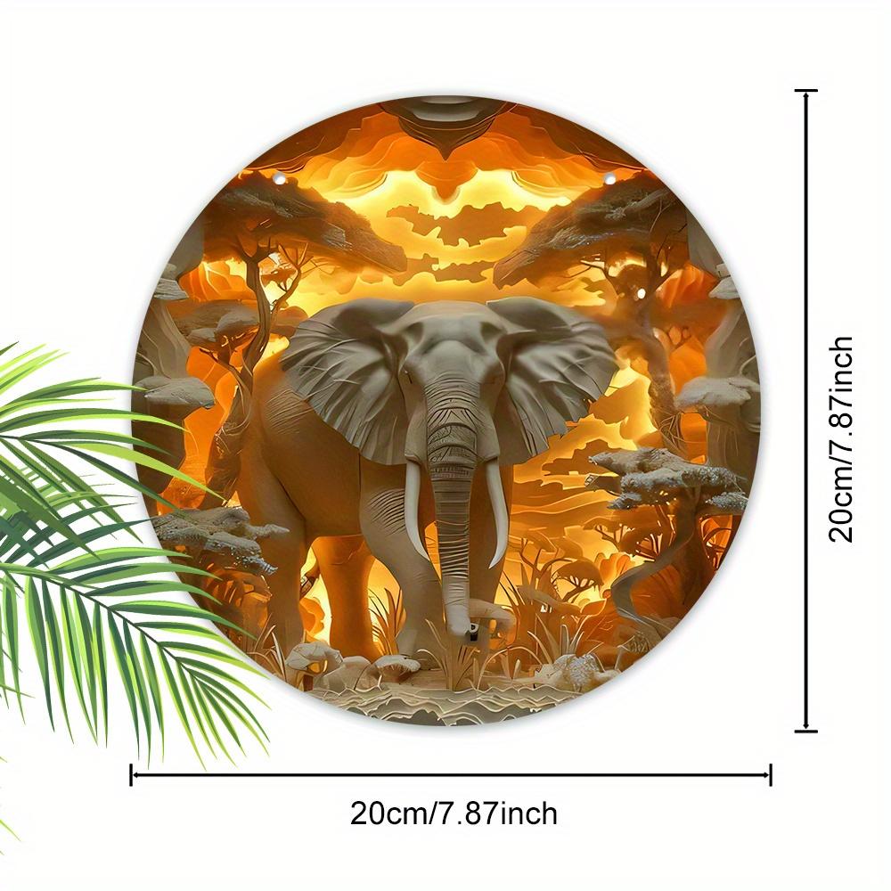 Wooden Charming Elephant Wall Hanging - Perfect for Door, Wall, Home, Room, Farmhouse, Street, Shop, Garage, Bar, Garden, and Coffee House Decor KTY