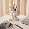Cute Elephant Pen Holder Storage Box Ornament Home Office Desktop Cartoon Animal Resin Crafts