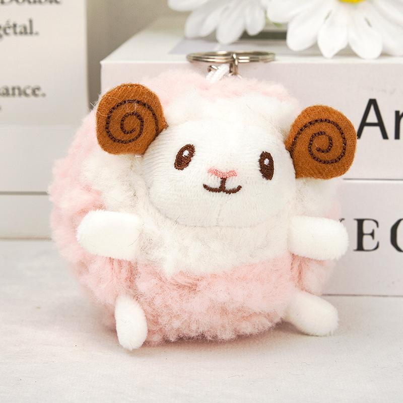 Fluffy Plush Sheep Keychain Cute Mini Soft Touch Bag Charm for Backpack Pendant Nice Birthday Souvenir Gift for Teen Girls