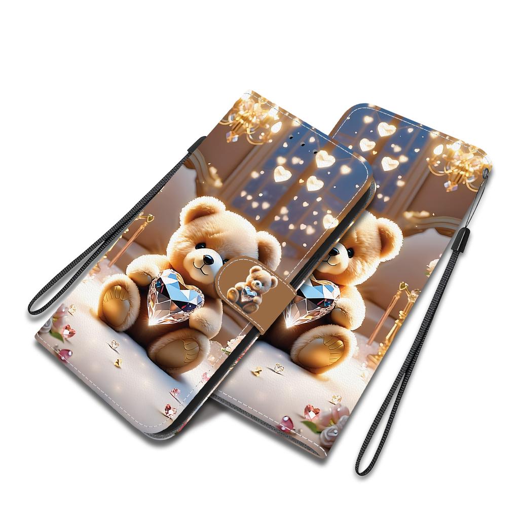 Handmade PU Leather Flip Case for Samsung Galaxy A36 (SM-A366E)- Anti-Slip Shockproof Cover with Wrist Strap & Heart/Rose Cat Designs