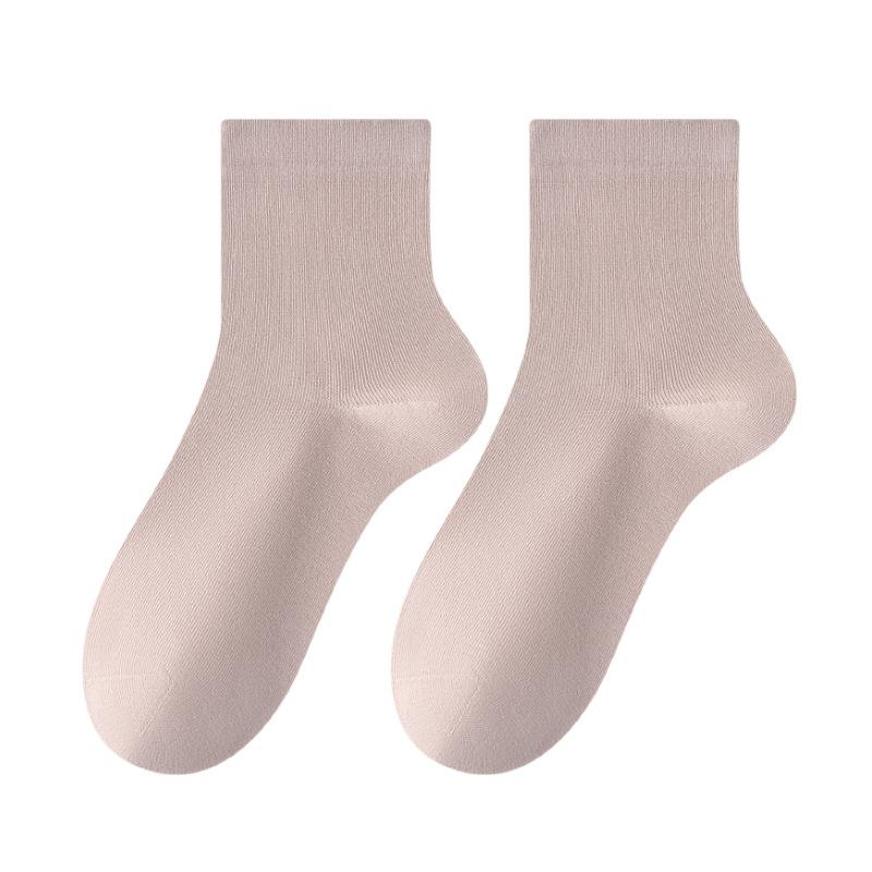 Female Summer Thin Cotton Deodorant Sweat Absorbing Pure Color Non Slip Heel Socks