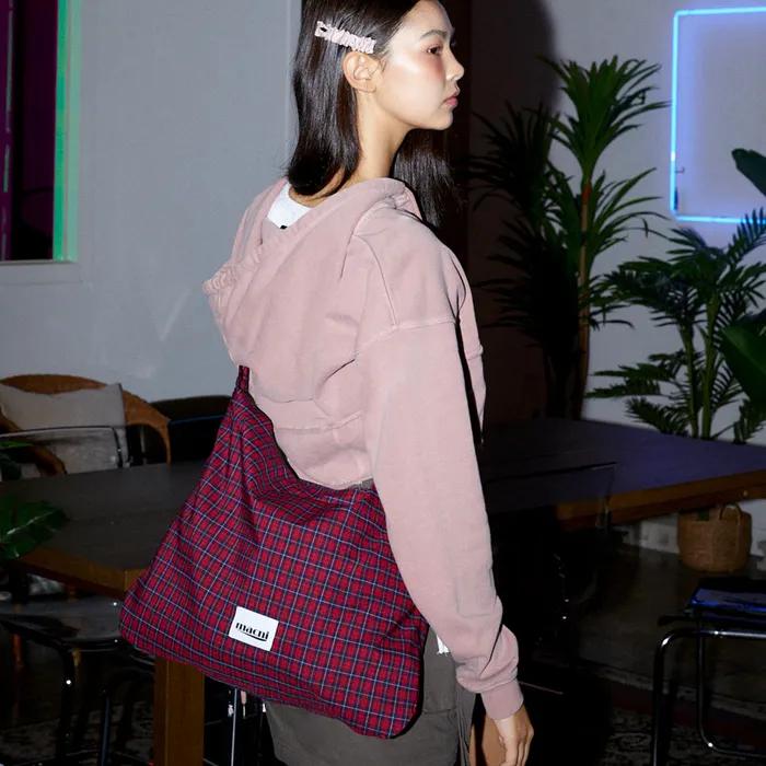 CHECKER ECO CROSS BAG RED CHECK