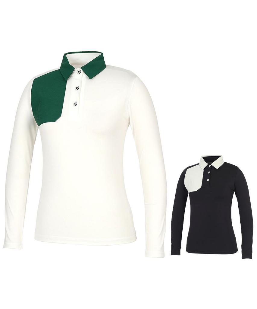 KIM YOUNG JOO GOLF Spring/Autumn Color-Blocked Polo Shirt Women'S Slim Fit Golf T-Shirt Dpflts90