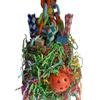 Wicker Foraging Basket Bird Toy Rattan Small Bird Hanging Swing Foraging Toy for Cockatiels Budgie Parroket