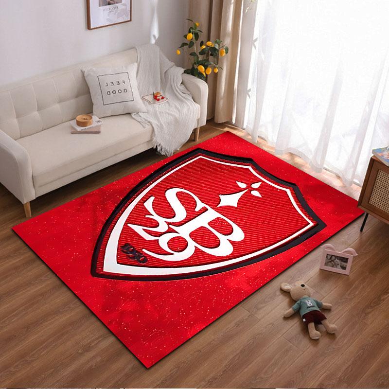 Red Shield Emblem Design suitable as a non-slip mat for the living room or bedroom sofa