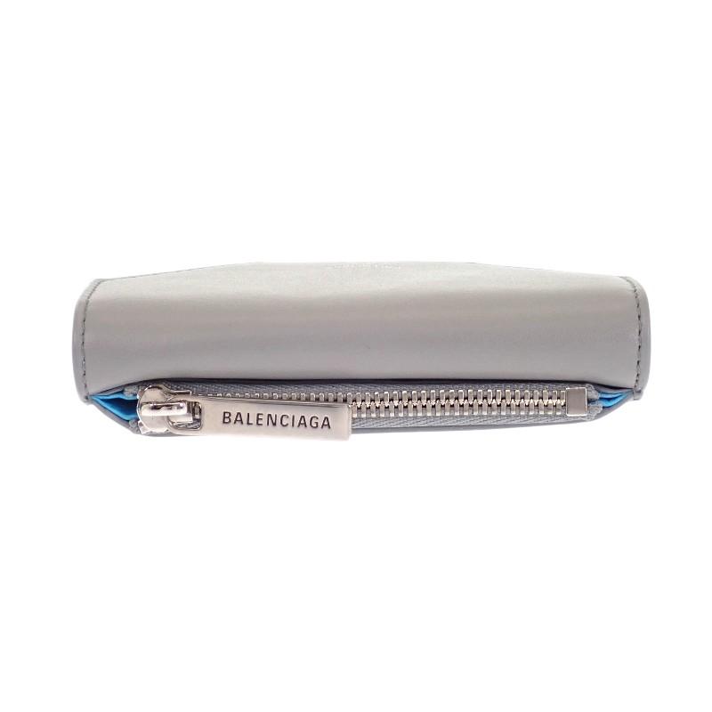 BALENCIAGA  7861732AABX1164 Tri-fold wallet gray/blue Calfskin Women