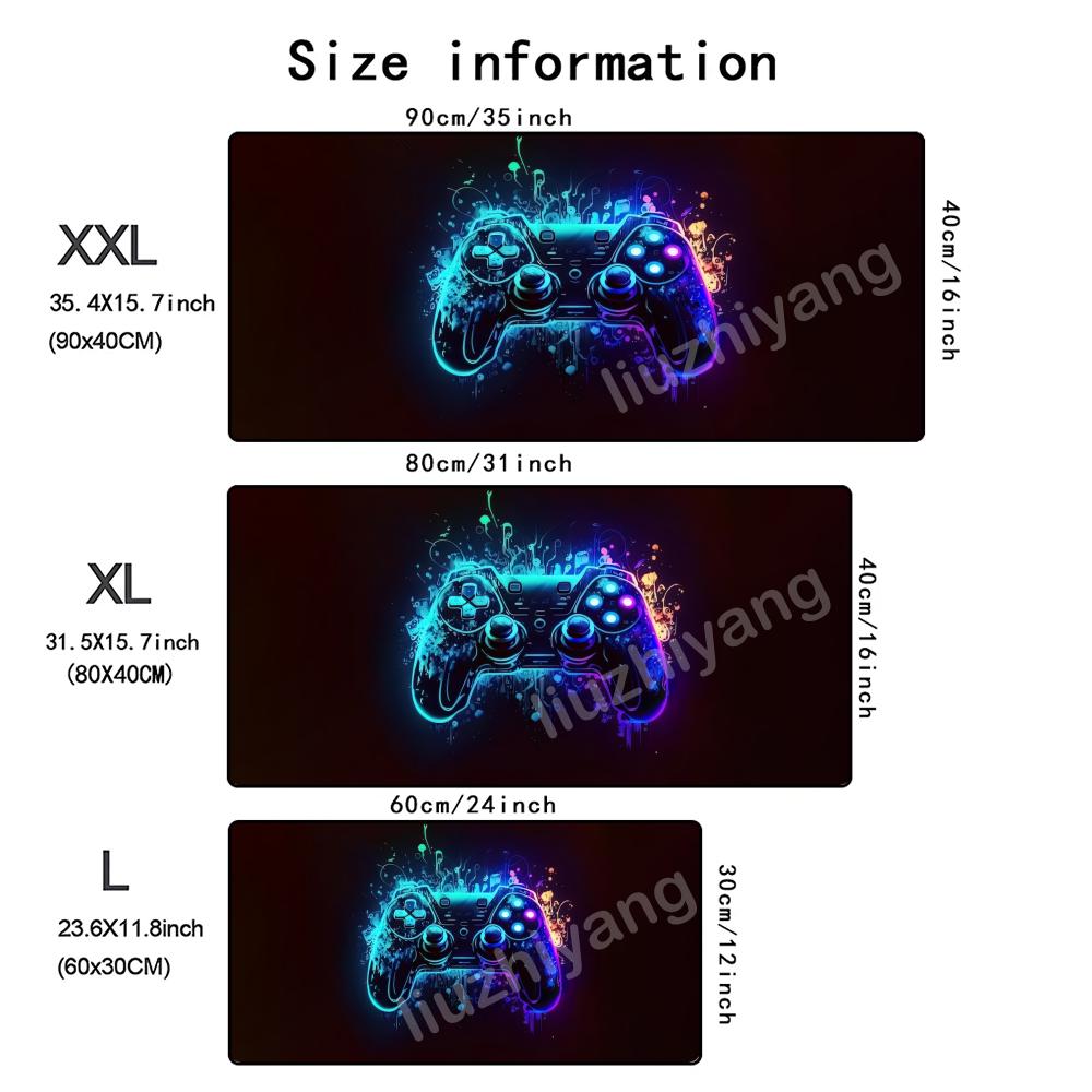 Gaming-Controller Mauspads Groß Computer Büro Spieltischmatte Gummi Anti-Rutsch Genähte Kante Tastaturmatten 60x30 Schreibtischunterlagen