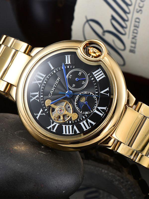 

Мужские представительские часы Автоматические механические часы Часы с кожаным ремешком