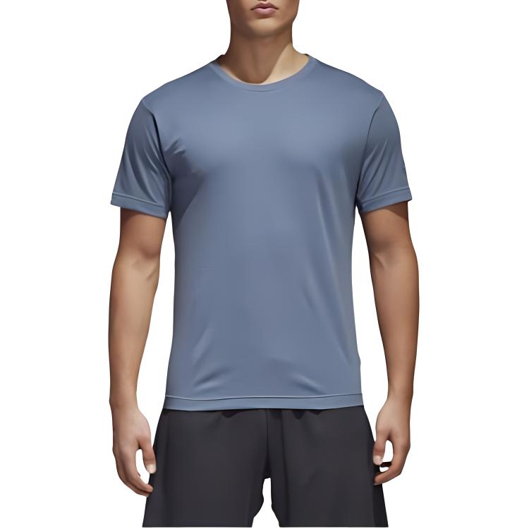 Adidas T Shirts Men's Haze Blue Crew Neck Moderate CE0817