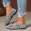 Women Flats Lightweight Mary Jane Shoes Classic Silk Bowtie Low Heel Shoes for Women Belt Buckle Comfortable Loafers Ladies