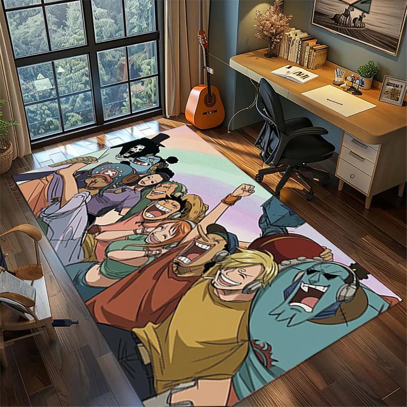 Floor Mat "ONE PIECE" Large Area Non Slip Washable Rug Carpet Bedroom Gamer Room Decor Kwq24
