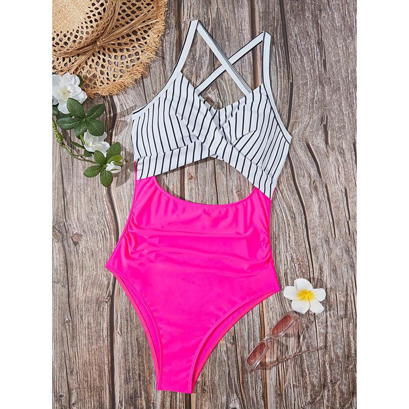 TS JYL-SW199 Solid Halter Two-Piece Bikini, Triangle Hipster Swimwear For Ladies XS