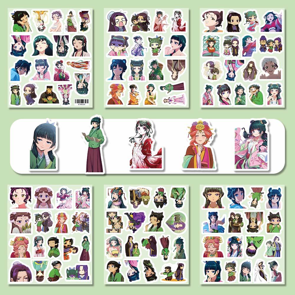 6 Large Sheets - 103 Yakuyou Shoujo Whisper Stickers: Anime Cat & Female Lead Journal Decor