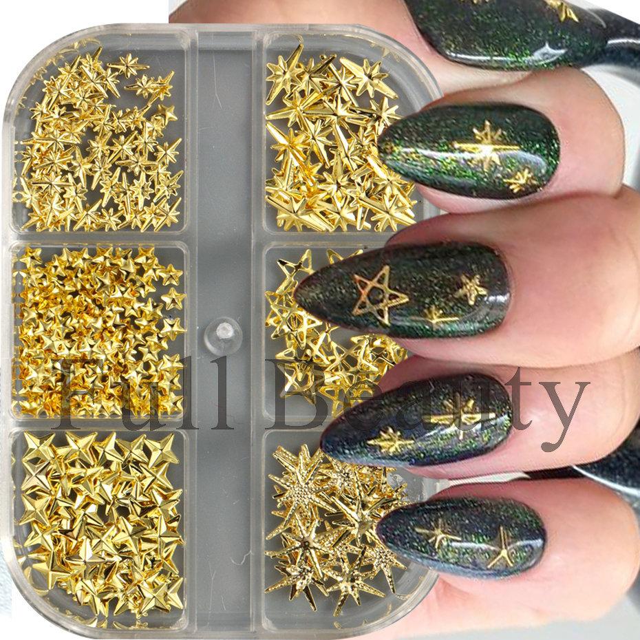 Nail Art Jewelry, Mystery Series Cross Star Moon 6-Grid Mixed Box Nail Jewelry