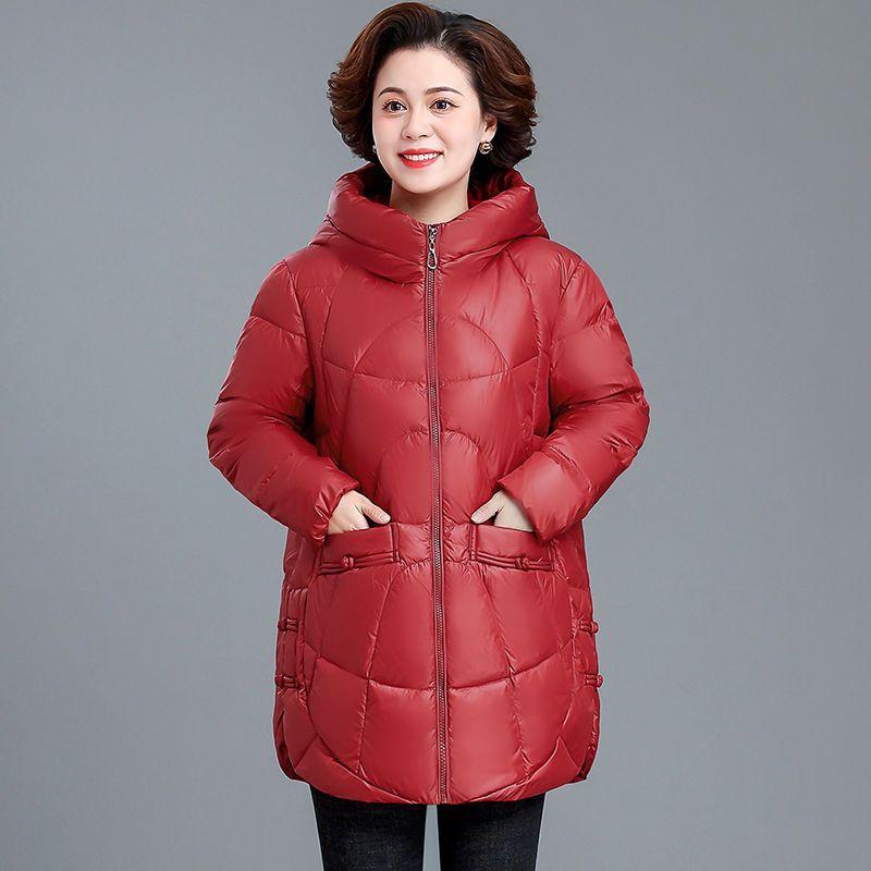 Wintermantel Daunen Baumwolljacke mit zusätzlichem Samt Baumwolljacke Damen Mittel bis lang Baumwolljacke