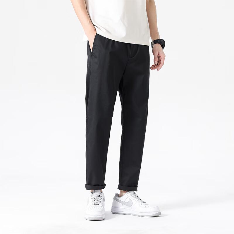 Yalu Men's Solid Color Anti-Pilling Elastic Straight-Leg Casual Pants