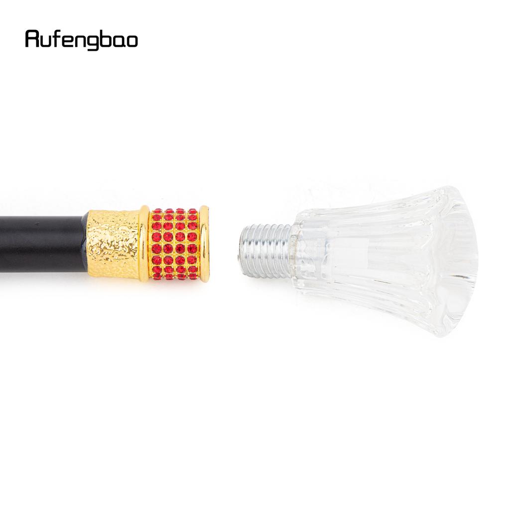 Průhledná skleněná koule Zlatá červená slitina Pohádkové hůlky pro dívky Princezna Vycházková hůl Hůlka Cosplay Svatba Narozeninová oslava 92cm