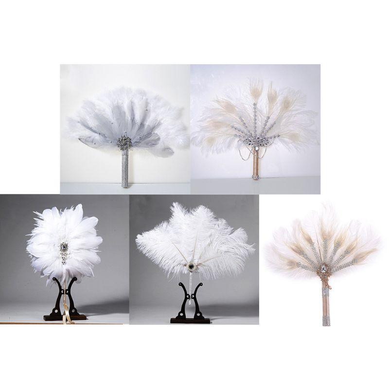 Handheld Crystal Flapper Fan Bridal Bouquet Fan for Dance Party Dropshipping