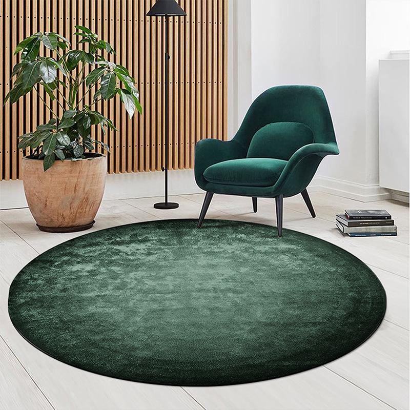 Luxury Nordic Bedroom Decor Plush Carpet Large Area Round Cloakroom Rug Washable Non-slip Mat Minimalist Carpets for Living Room 80cmx80cm