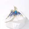 High-End Enamel Brooch: Retro Phoenix Perching on Wutong Tree, Perfect for Women's Cheongsam and Suit Accessories in Ancient Style.