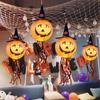 3pcs Halloween Pumpkin Lantern Decorations: Light-Up Paper Lantern Hangings for Outdoor, Kindergarten & Hotel Scene Setup