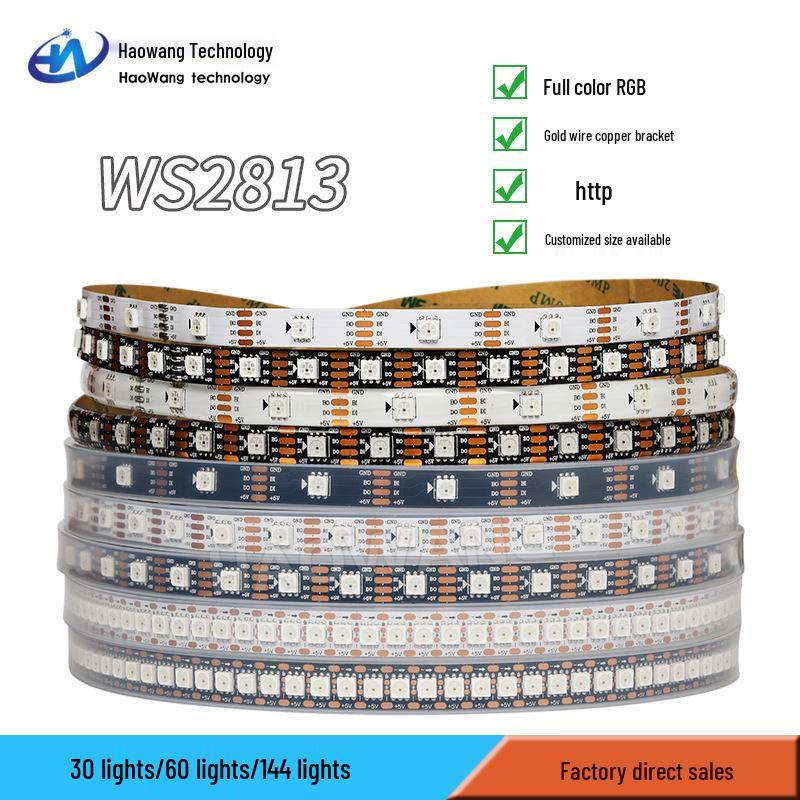WS2813 Dream Color 5050 RGB LED Strip with Built-in IC Driver and Breakpoint Resume, DC5V