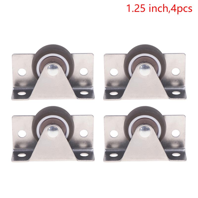 1/4Pcs Silent Rubber Casters, Drawer Wheels, For Furniture Kitchen Cabinet Table ,Of Side Installation Low Profile Replace Wheel