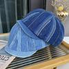 Berretto di jeans uomo e donna retrò vecchio denim ottagonale cappello versatile viso piccolo cappello forward moda