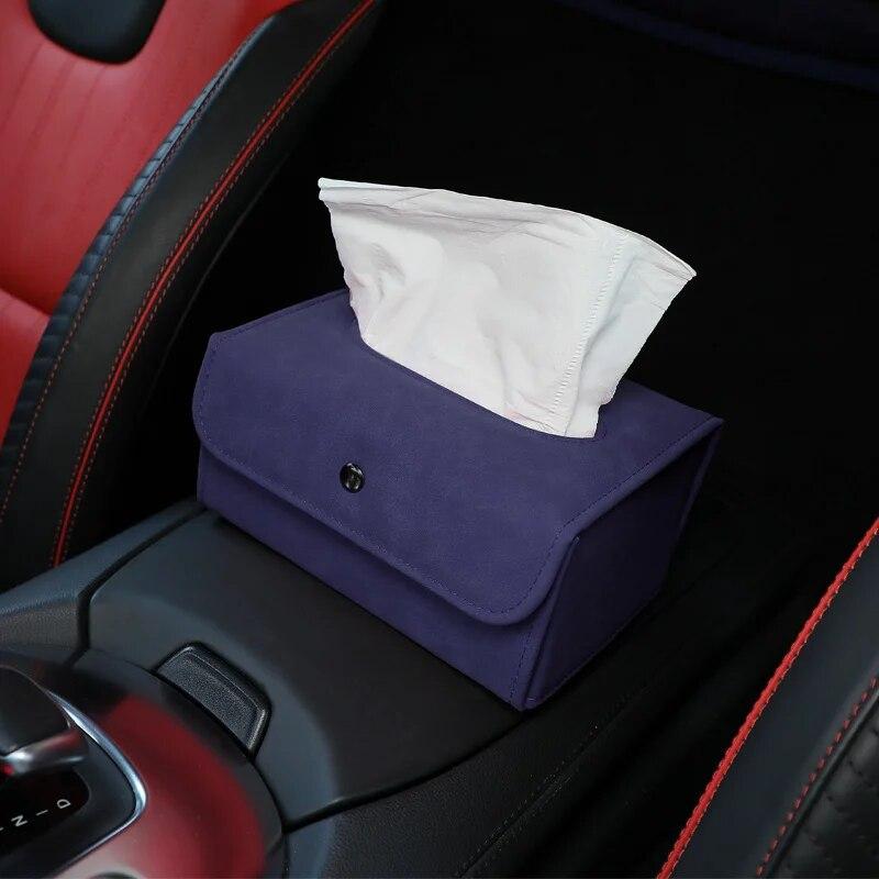 Upscale Car Tissue Box Towel Sets Car Center Console Tissue Box Holder Auto Interior Storage Decoration Car Accessories