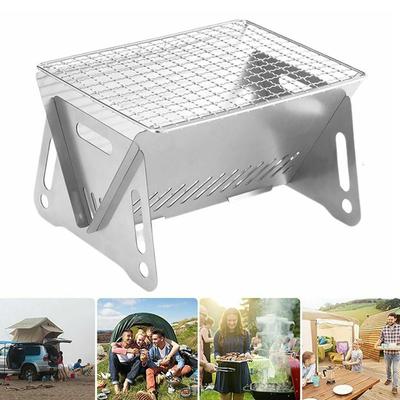 Outdoor Camping Mini BBQ Grill Portable Folding Card Type Stove Barbecue Grill