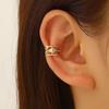 Clip per orecchio retrò francese a doppio strato in lega senza buco: Ear Cuff Semplice da Donna, Stile Freddo, di Nicchia Coreano, Temperamento