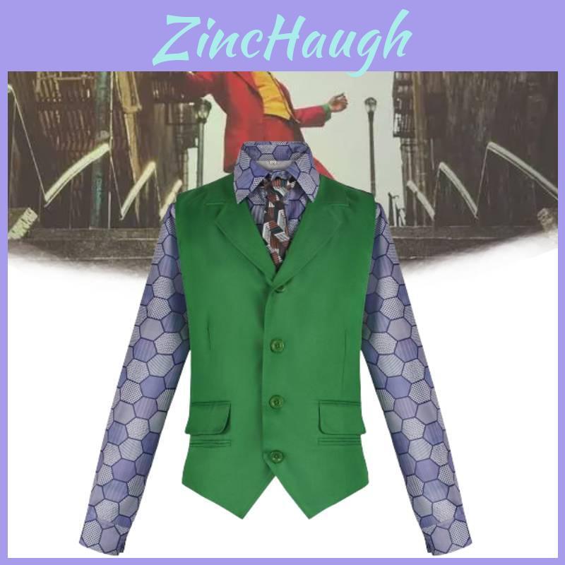 Kostým Temného rytíře Jokera Klauna se sadou košile, vesty a kravaty pro Halloweenské Cosplay