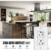 GFCI Outlet Receptacle-20 amp WR Tamper Resistant Electrical White Self Testing Duplex Ground Fault Circuit Interrupter Outlet UL Certified for