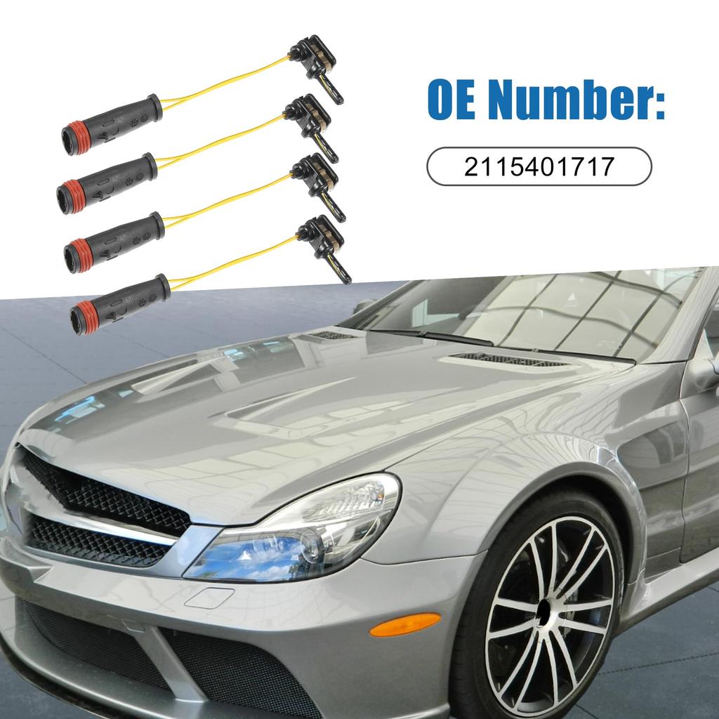 A ABSOPRO Front Rear Disc Brake Pad Wear Sensor 2115401717 for Mer cedes-Be nz S500 2000-2006 4 pcs